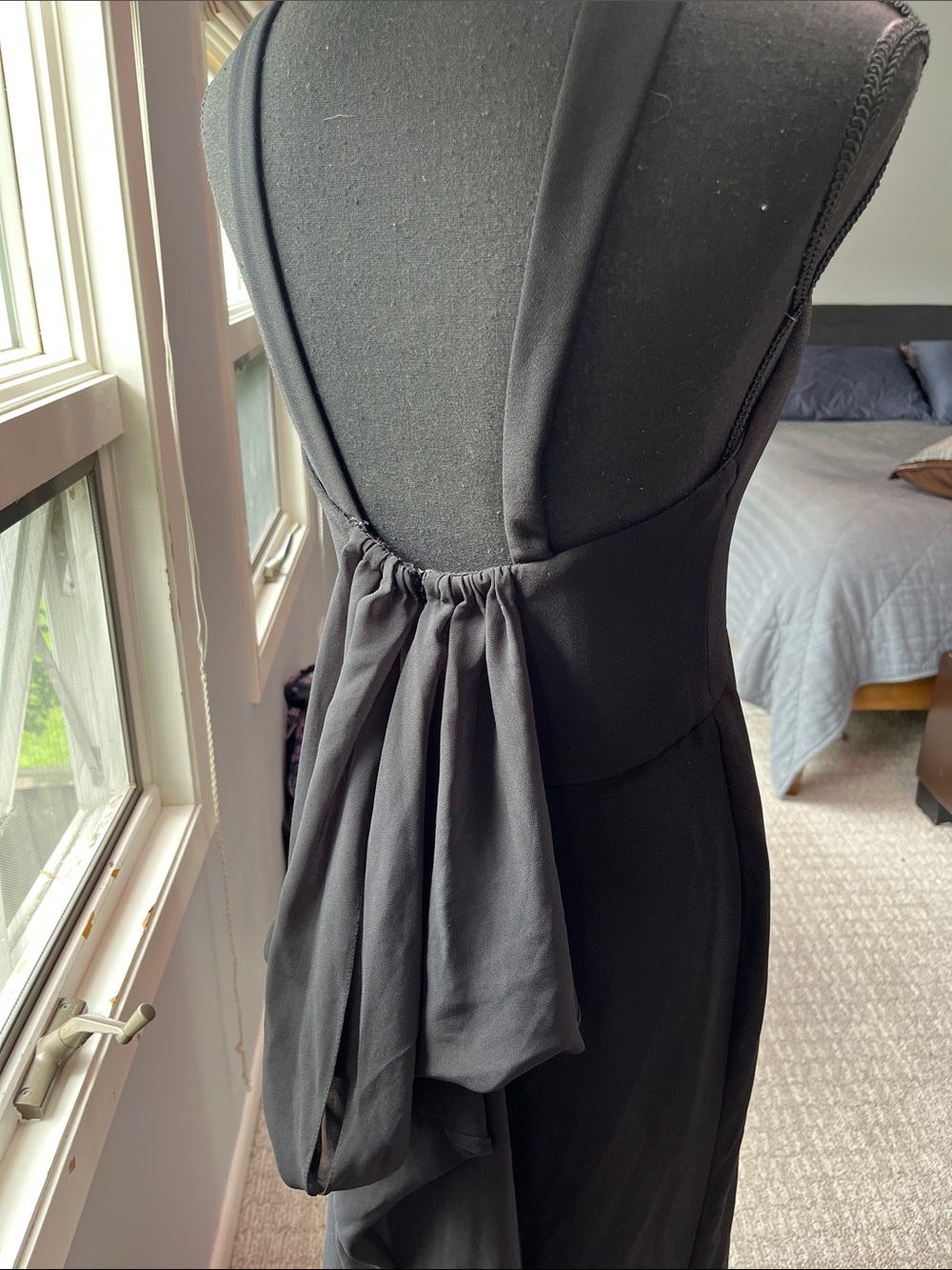 Pronovias Barcelona Black Cross-Neck Maxi Gown with Back Detail - Picture 9 of 15